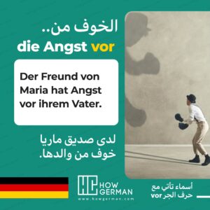 بطاقات أسماء تأتي مع حرف الجر vor